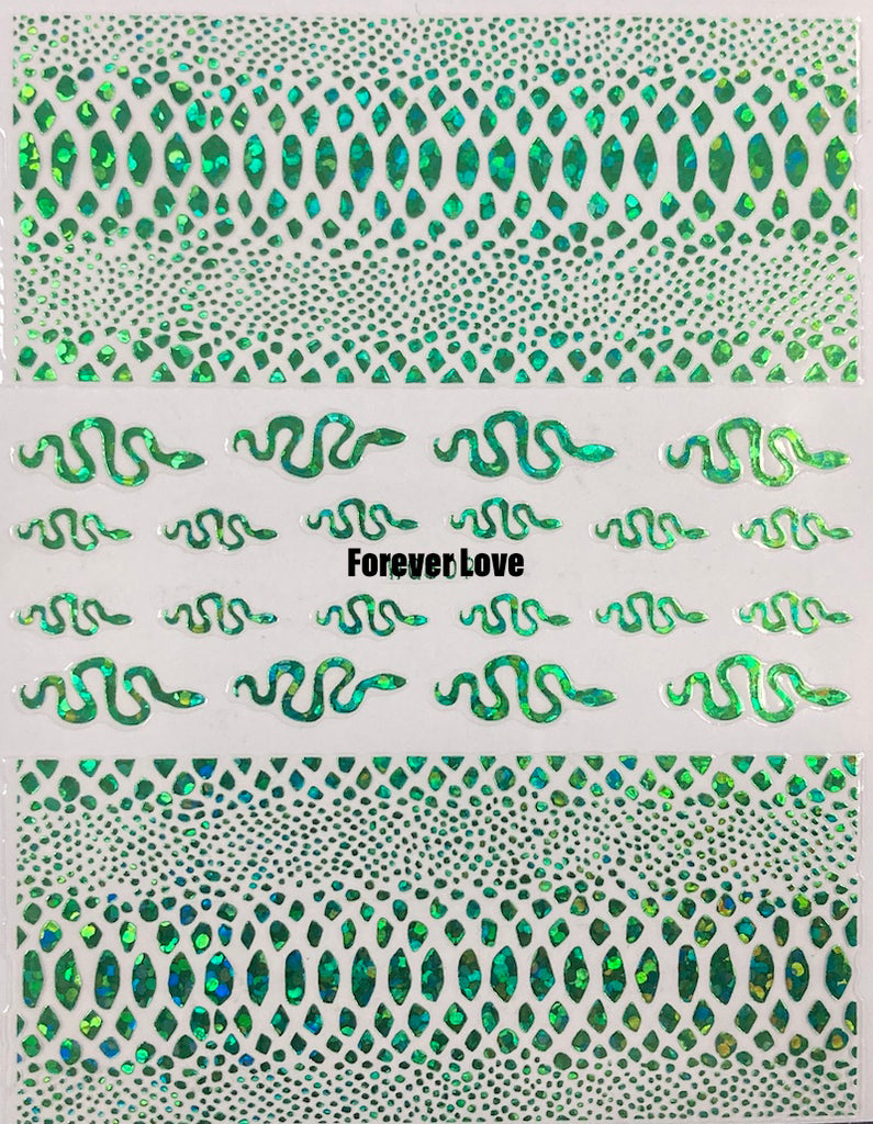 Forever Love Nail Art Stickers Decals Snakes