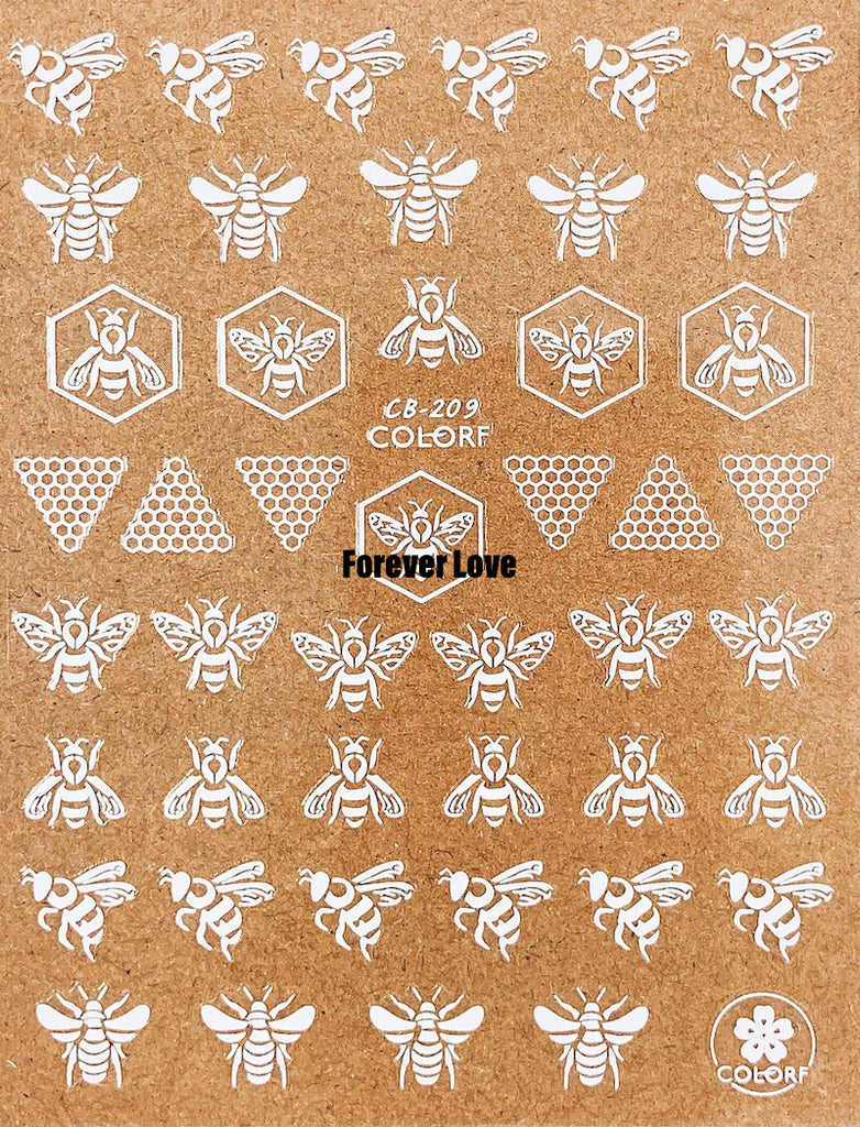 Forever Love Nail Art Stickers Decals Bees