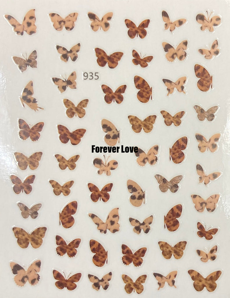 Forever Love Nail Art Stickers Decals Butterflies