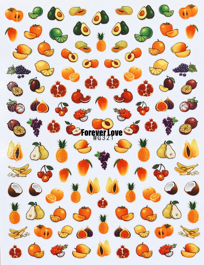 Forever Love Nail Art Stickers Decals Fruits