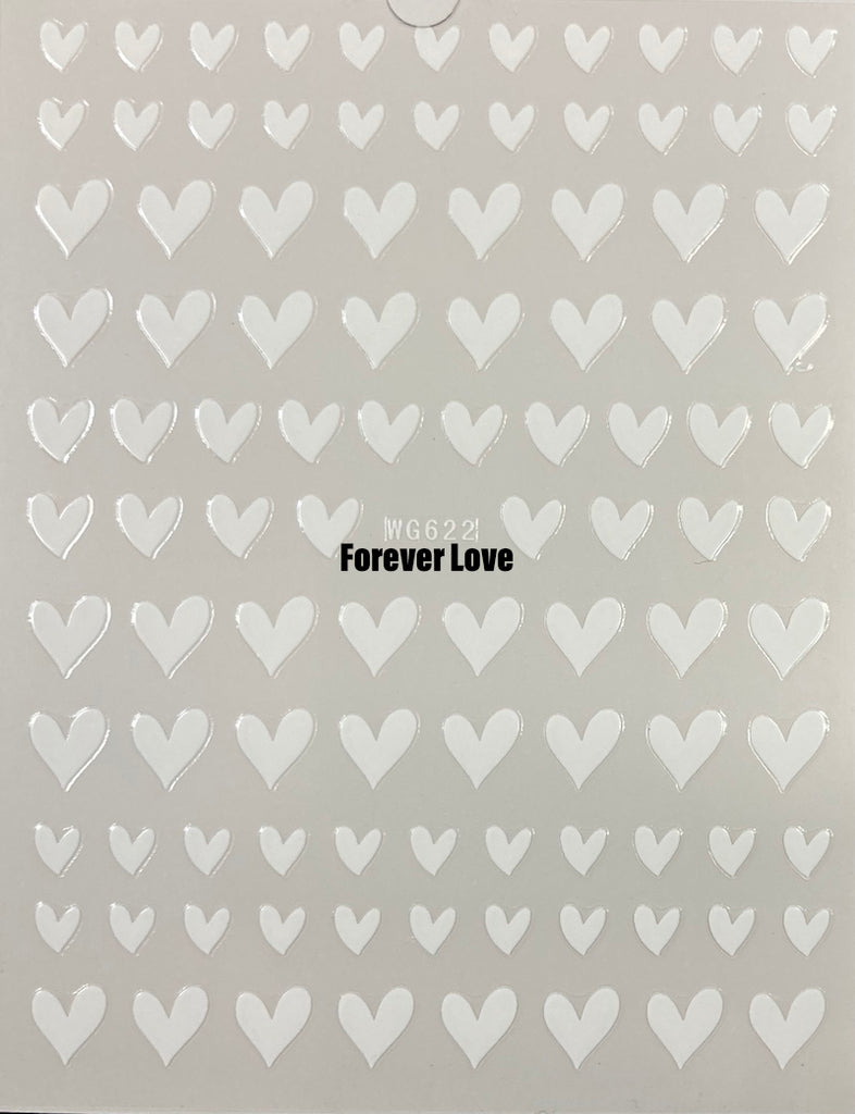 Forever Love Nail Art Stickers Decals Hearts