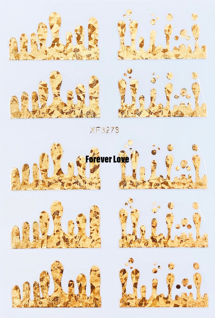 Forever Love Nail Art Stickers Decals Paint Drips