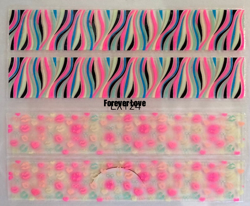 Forever Love Nail Art Stickers Decals Hearts Lips