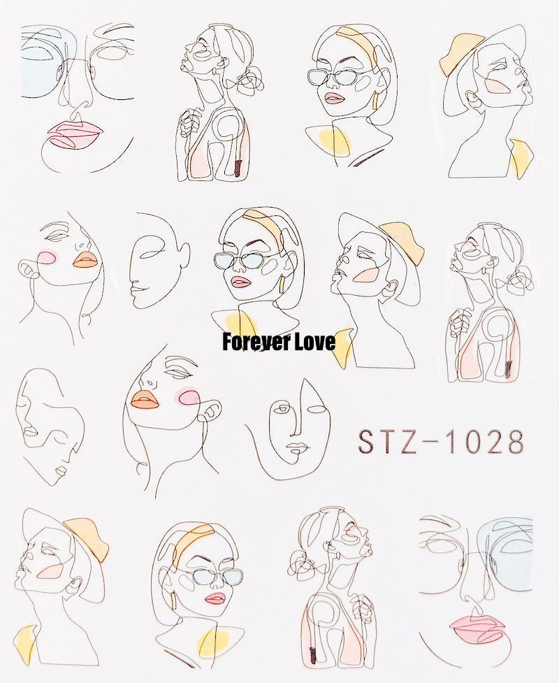 Forever Love Nail Art Stickers Decals Water Transfer