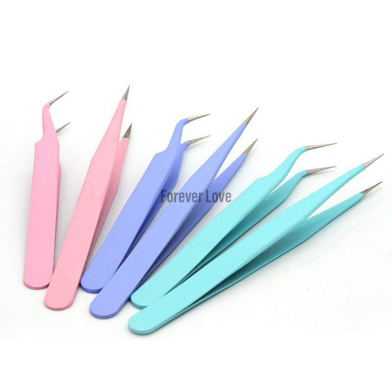 Tweezers 01 - Forever Love Straight and Curved Pointed Stainless Steel Precision Tweezers