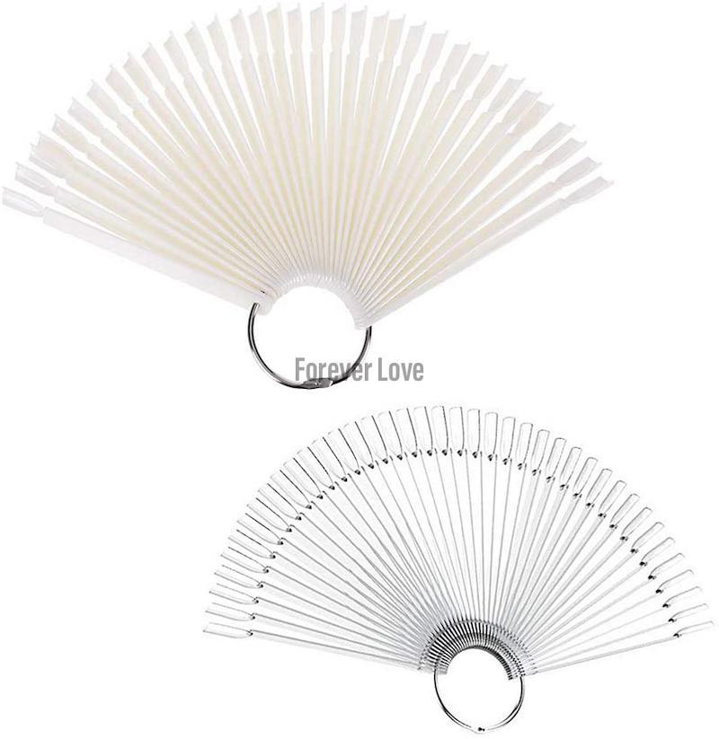 Fan Shaped False Tip Display with Metal Ring Holder Regular 02 - Forever Love ( Pack of 50)