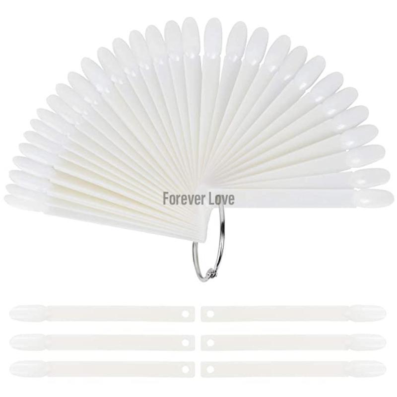 Fan Shaped False Tip Display with Metal Ring Holder Round 01 - Forever Love (Pack of 50)