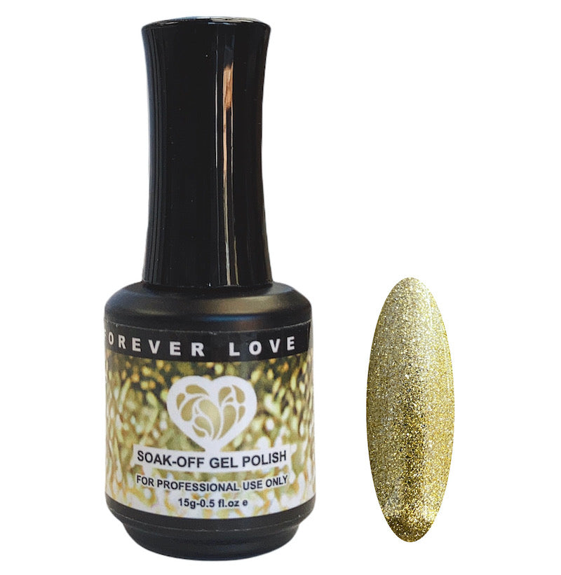 Gel F59 Platinum - Forever Love Gel Nail Polish Gold Green