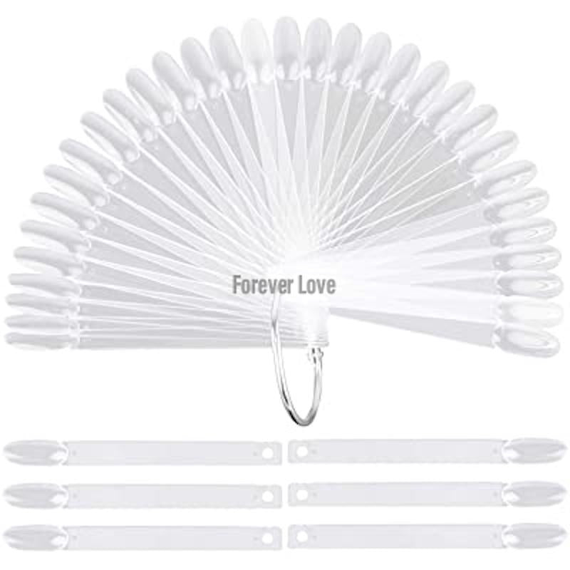 Fan Shaped False Tip Display with Metal Ring Holder Round 01 - Forever Love (Pack of 50)