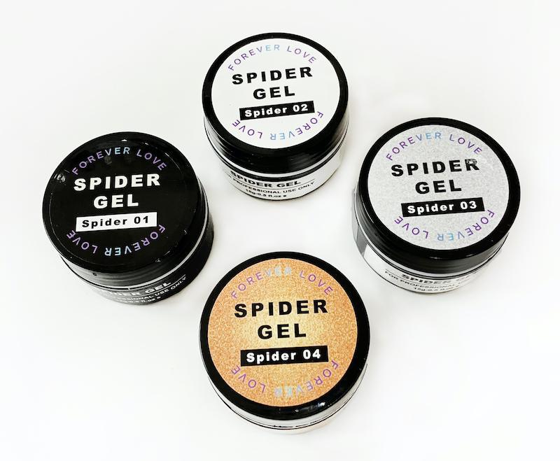 Spider Gel 0.5oz - Forever Love Nail Art Spider Gel Black White Silver Gold